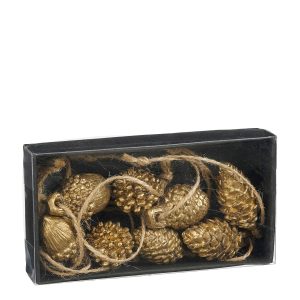 Könglar jólaskraut, 8 stk - gyllt