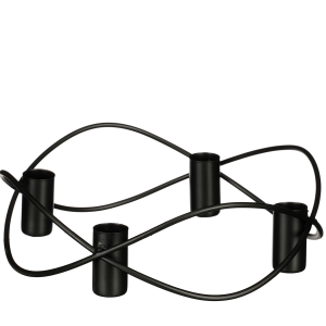 Kertastjaki fyrir 4 kerti, 23 cm - svartur