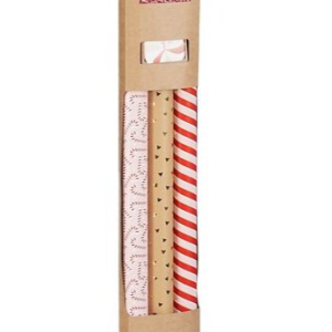 Gjafapappír 5 stk - brúnn & bleikur