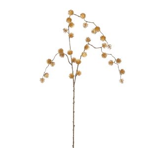 Grenikönglar á grein, 94 cm - gylltir