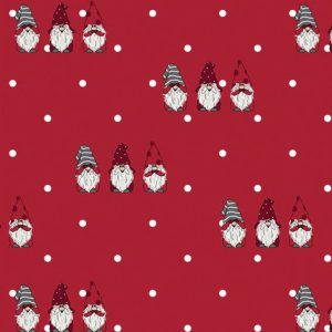 Jólapappír Jólasveinar, 10m - rauður