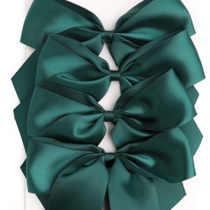 Satín slaufa, 4 stk - grænar