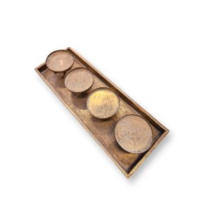 Kertabakki fyrir 4 kerti - gylltur