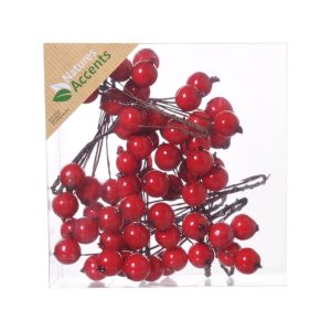 Skrautber á vír - rauð