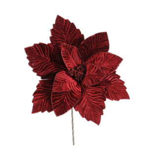 Jólastjarna á pinna, 70 cm - vínrauð