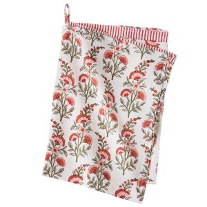 Viskastykki Calla Ruby - bleikt/hvítt