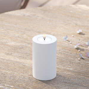 Led útikerti Deluxe - hvítt