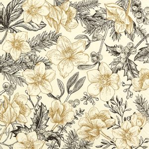 Modern Christmas Rose 33x33