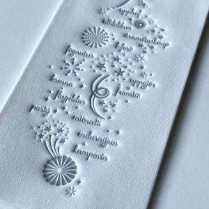 Servíettur Áramóta ílangar - silfur/ hvítar