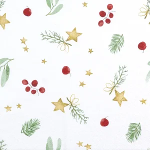 Servíettur Wonderful Christmas - hvítar