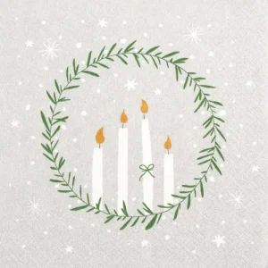 Servíettur Delicate Wreath - gráar