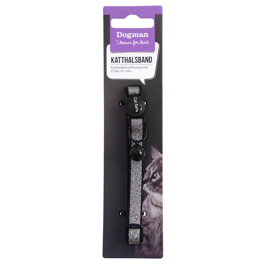 Kattahálsól Gina - svört með glimmeri