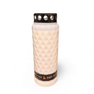 Leiðiskerti m/loki 14d - hvítt