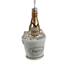 Kampavín í fötu - hvít/ gyllt