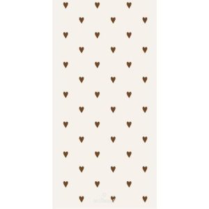 Servíettur hjörtu - rauðar/hvítar