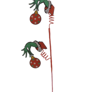 Grinch pinni - hönd með jólakúlu, 71 cm