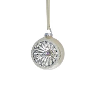 Hevig jólakúla 8 cm - kremlituð