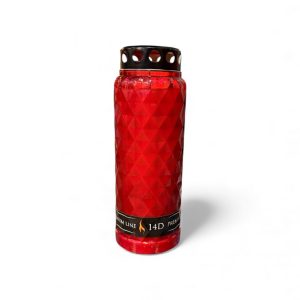 Leiðiskerti m/loki 14 d - rautt