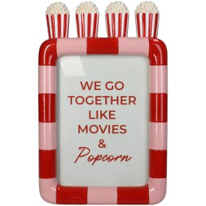 Myndarammi popkorn 18 cm - bleikur/ rauður