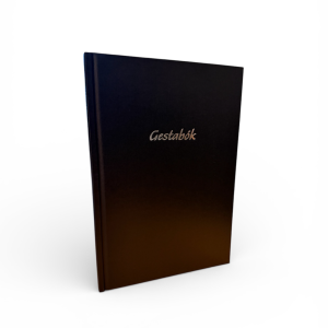 Gestabók með silfur letri - svört