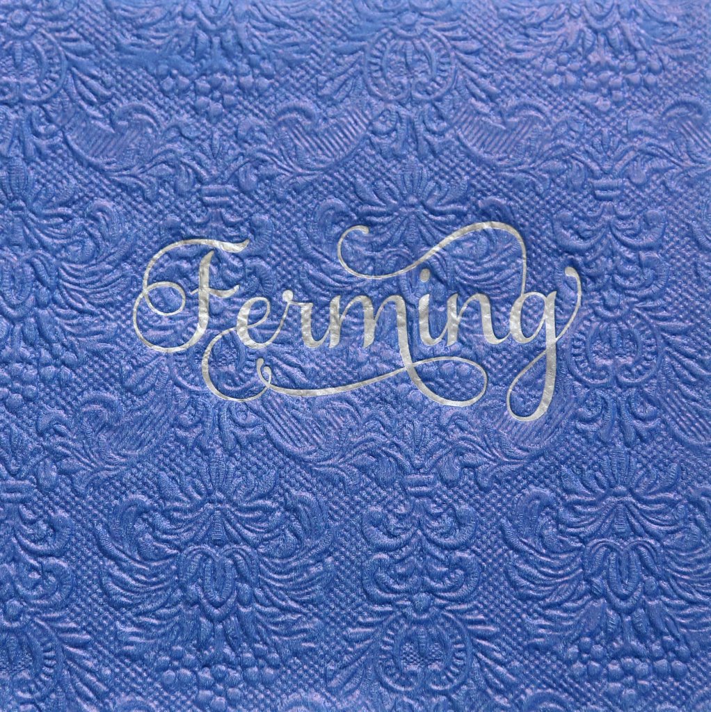 Bláar upphleyptar servíettur - silfur