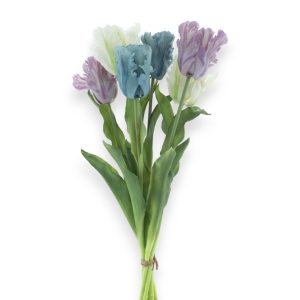 Túlípanabúnt Parrot 51cm - blátt/bleikt/kremað