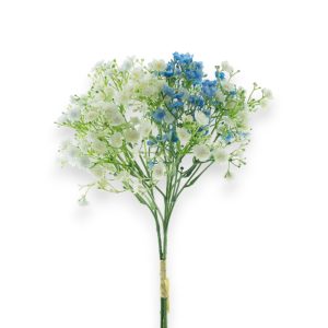 Brúðarslör Raffia 47cm - hvítt/blátt