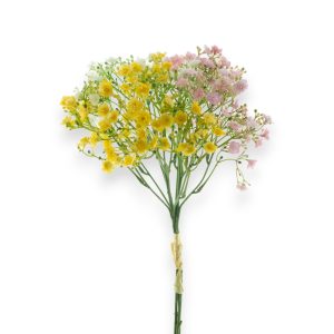 Brúðarslör Raffia 47cm - gult/bleikt/hvítt