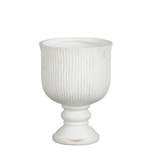 Reina vase on foot - 24cm white