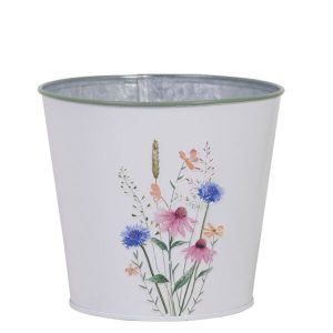 Flora zink pottur - hvítur