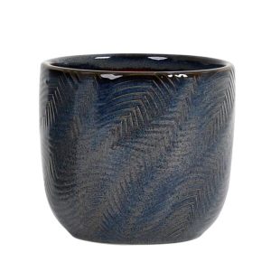 Ella keramikpottur - blár/brúnn