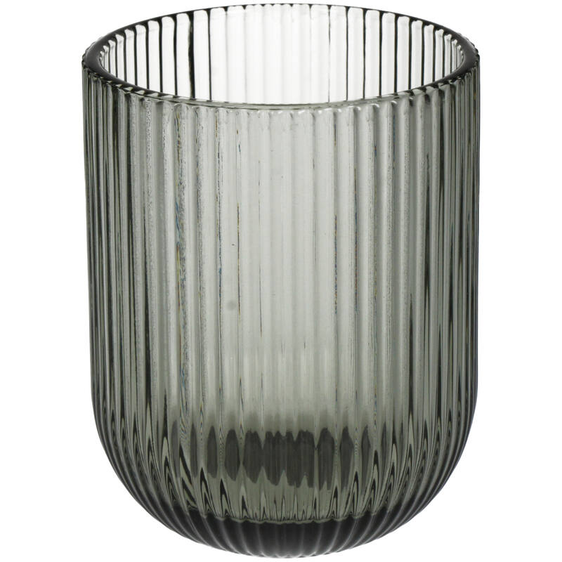 Glas Rifflað Grátt 9,5cm