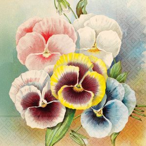 Servíettur 33x33 Past pansy