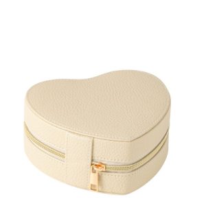 Skartgripabox hjarta beige