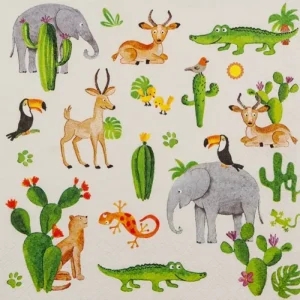 Wild Animals servíettur 33x33cm