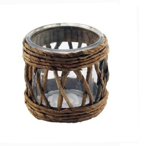 Lukt abaca/gler 14x12cm