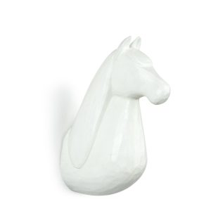 Vegg hestur, 19 cm - hvítur