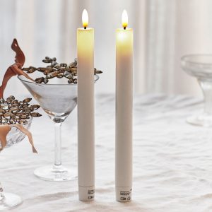Sille stjakakerti 2stk, batterís 20cm - ivory