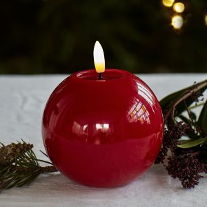 Sille kúlukerti, batterís 9cm - dökkrautt