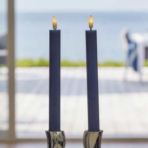 Sille stjakakerti 2 stk, batterís 25 cm - blá