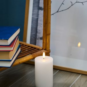 Sille kubbakerti, batterís - hvít