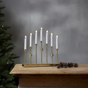 Gustavo aðventuljós 7 ljós - gyllt