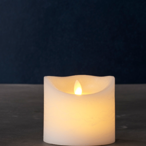 Sara batterískerti 10,4 cm - hvítt