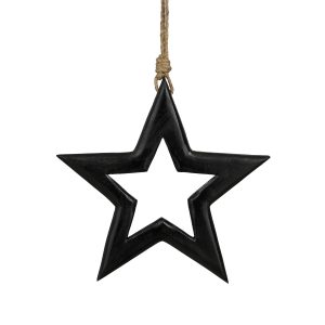 Jólaskraut stjarna 25 cm - svört