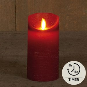 Batterískerti 15 cm - burgundy
