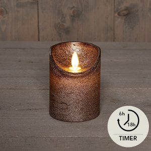 Kubbakerti rustic, flöktandi logi - brons