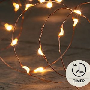 Led wire sería kopar vír – hlý ljós – batt