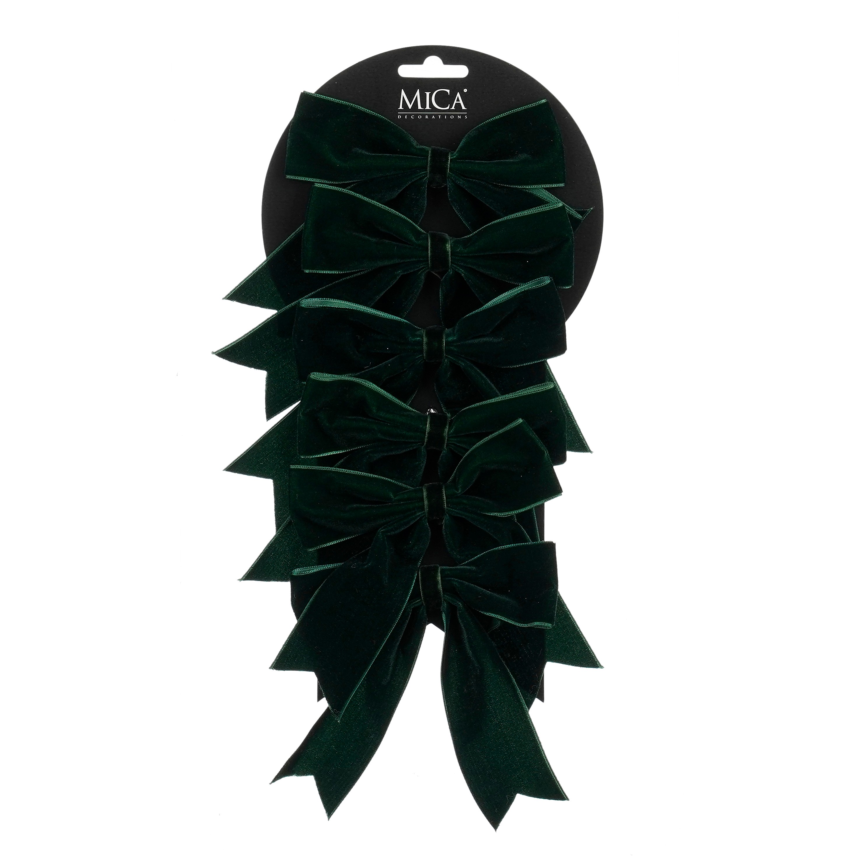 Slaufur, flauels 6 stk 14 cm - grænar