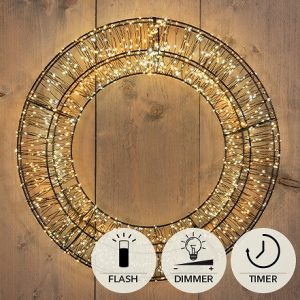 3D hringur, 1440 LED ljósum, flash - hlý ljós