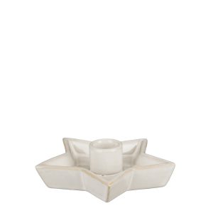 Kertastjaki stjarna 13x5 cm - hvítur